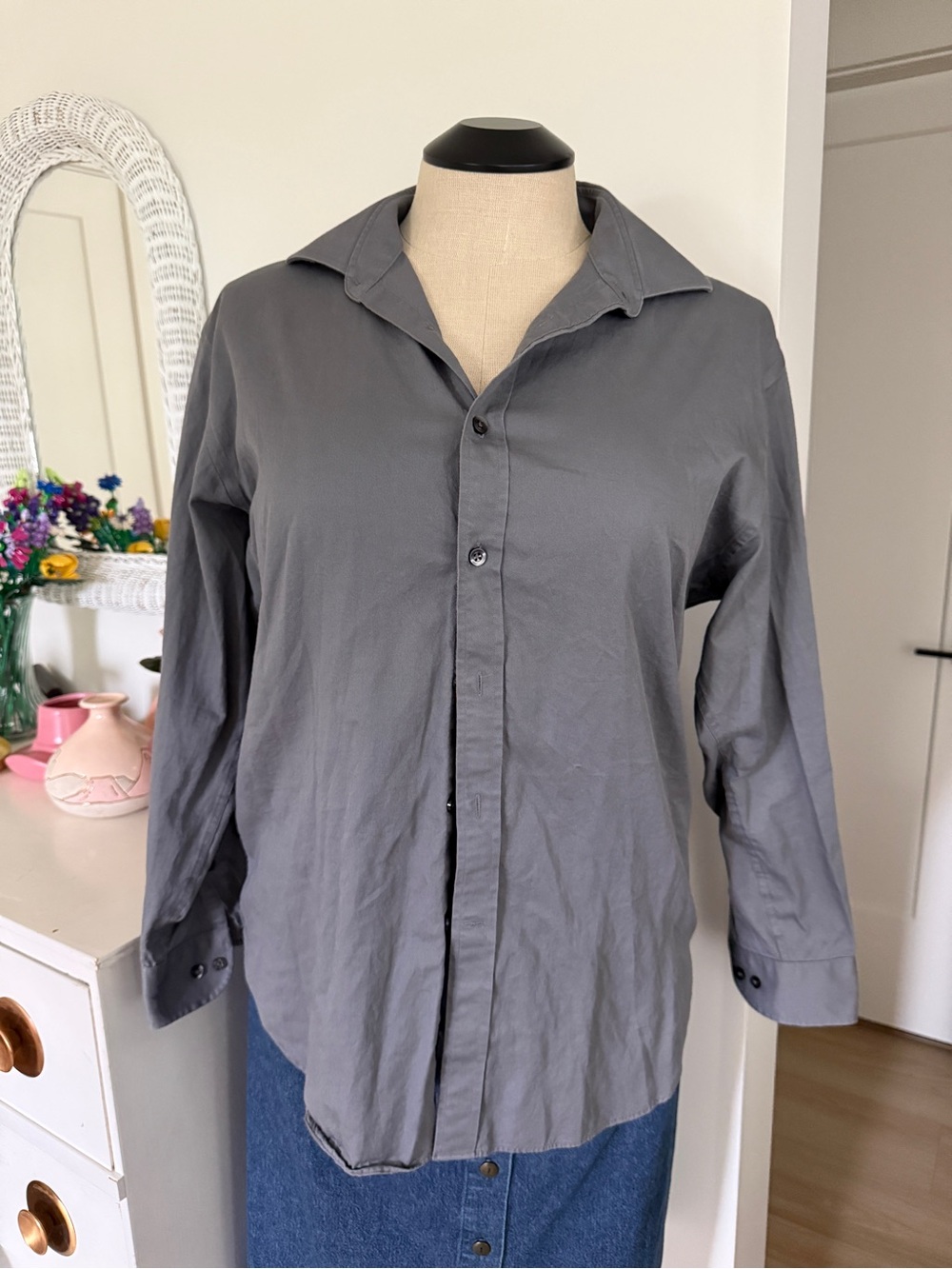 Michael Kors Button-Up Shirt in Slate Gray